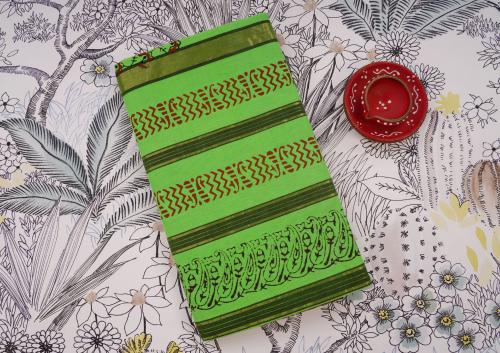 Manamedu Block Printed Sarees With Blouse